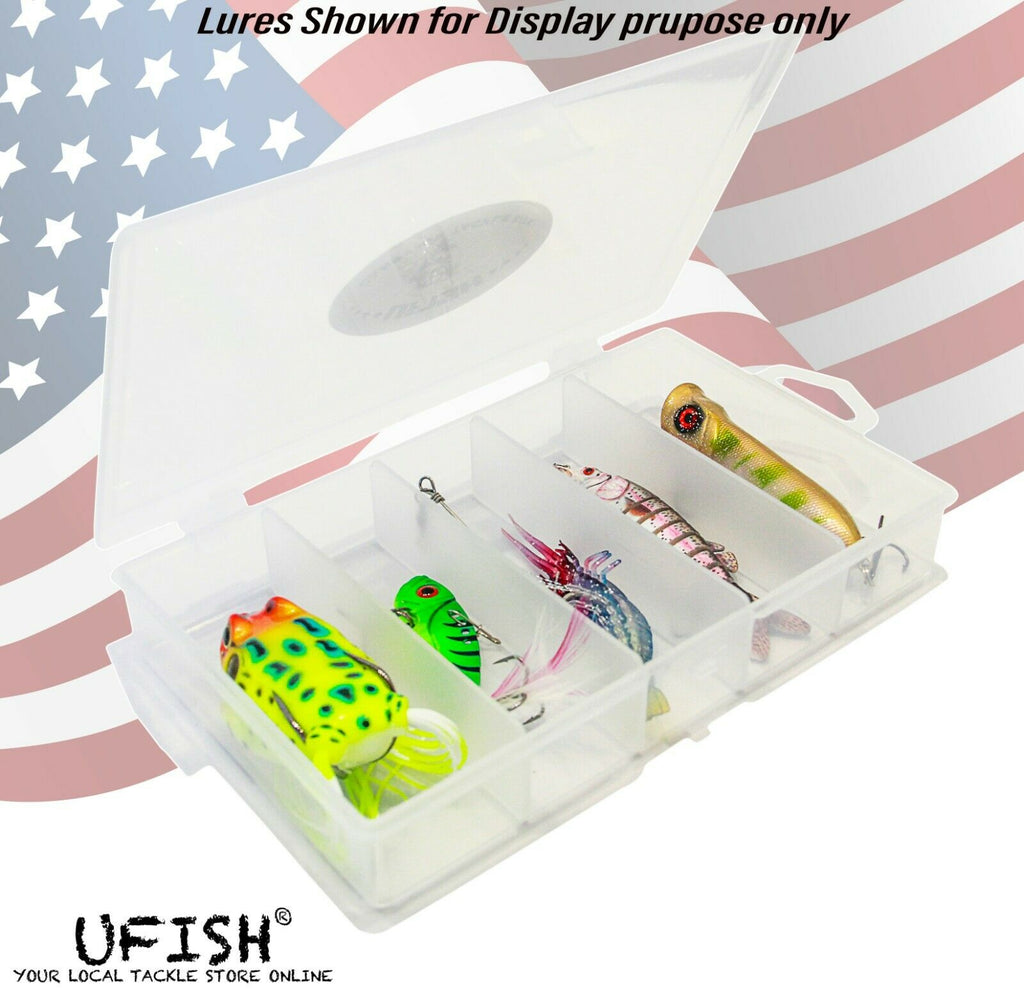 clear tackle box organizer UFISH Clear Plastic Tackle Box - Fishing Storage box