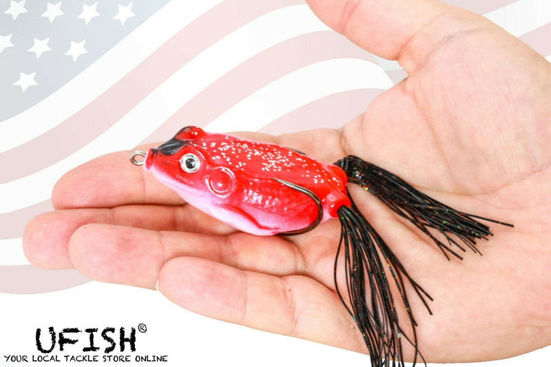 UFISH 10pc Bass Frog lures - Frog lures lot - Soft Frog Lure - Rubber frog lure