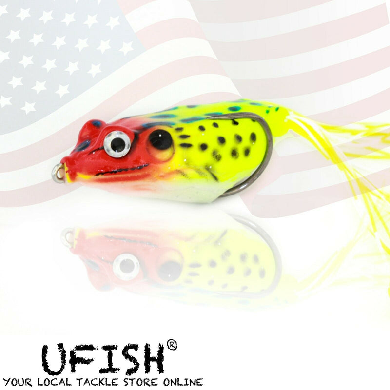 Soft Rubber Frog Fishing Lures Bass CrankBait Tackle Baits Bass Fish Hooks  