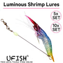 UFISH Soft Shrimp Lure Bait Lot ,Luminous Swimbait Fishing Freshwater Saltwater