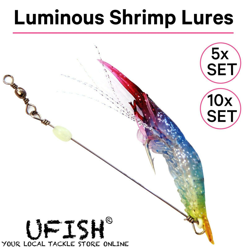 UFISH Soft Shrimp Lure Bait Lot ,Luminous Swimbait Fishing Freshwater Saltwater