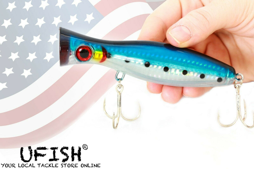 Dr.Fish 5pcs Topwater Popper Fishing Lures Saltwater 14cm GT