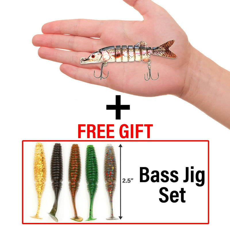 TRUSCEND Fishing Lures For Bass Trout Segmented Multi Jointed