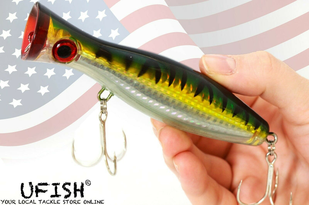Dr.Fish 5pcs Topwater Popper Fishing Lures Saltwater 14cm GT