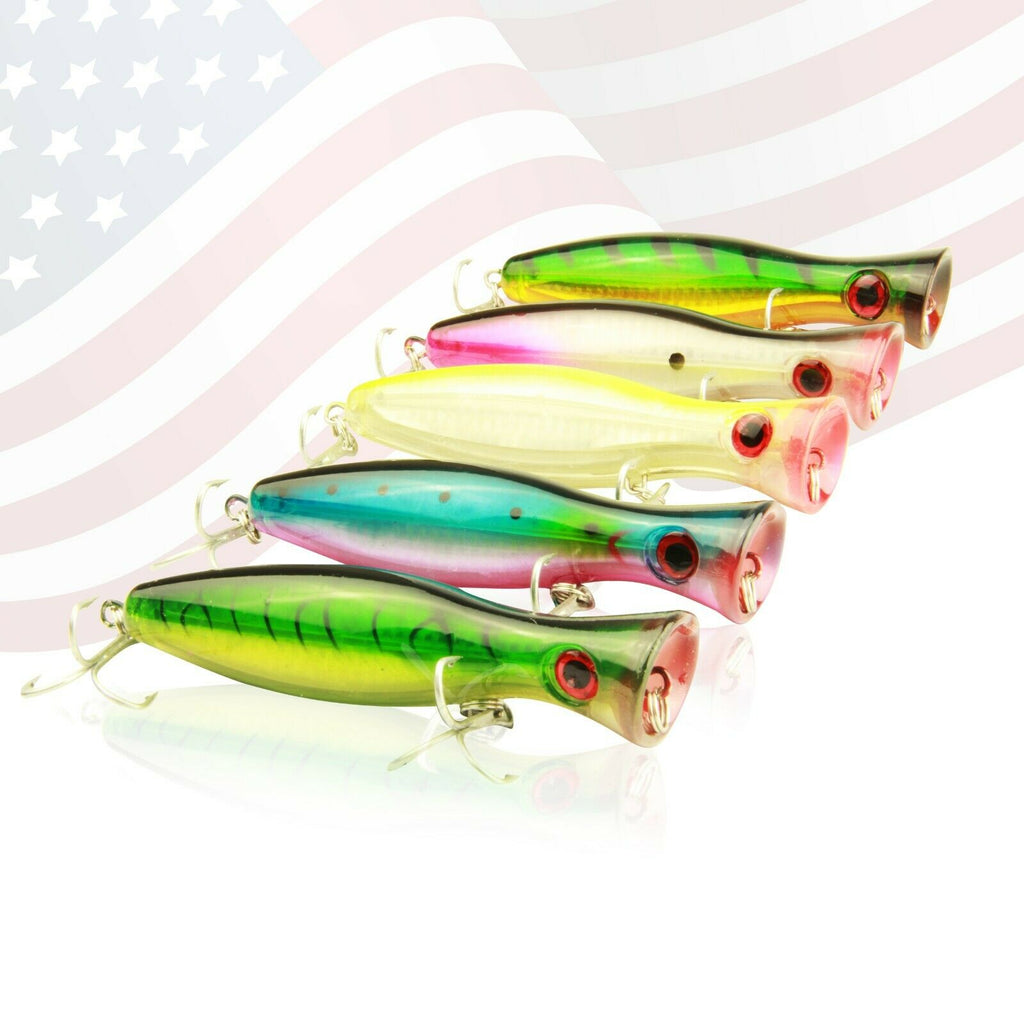 SMASHDIT Popper Lure, Saltwater Popper Lure, Saltwater Fishing  Lures - Set of 3 Topwater Bass Lures, Saltwater Lures - Fishing Lures  Saltwater, Top Water bass Fishing Lures for Your Fishing