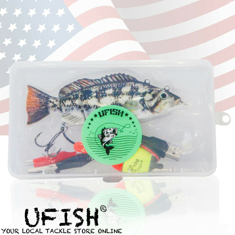 UFISH Robotic Twitching Lure Electronic Bass Bait Pike Muskie Crank Tackle  