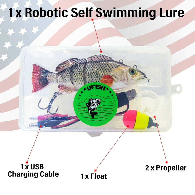 VINGVO Electric Fishing Lure Robotic Swimming Lure Green LED USB Charging  Strong Bite Bearing Capability for Freshwater Fishing