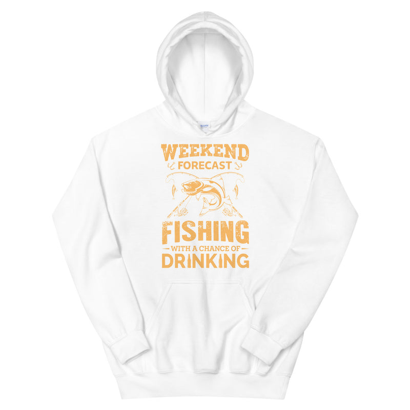 Weekend Forecast Fishing with a Change of Drinking Funny Fishing  Hoodie