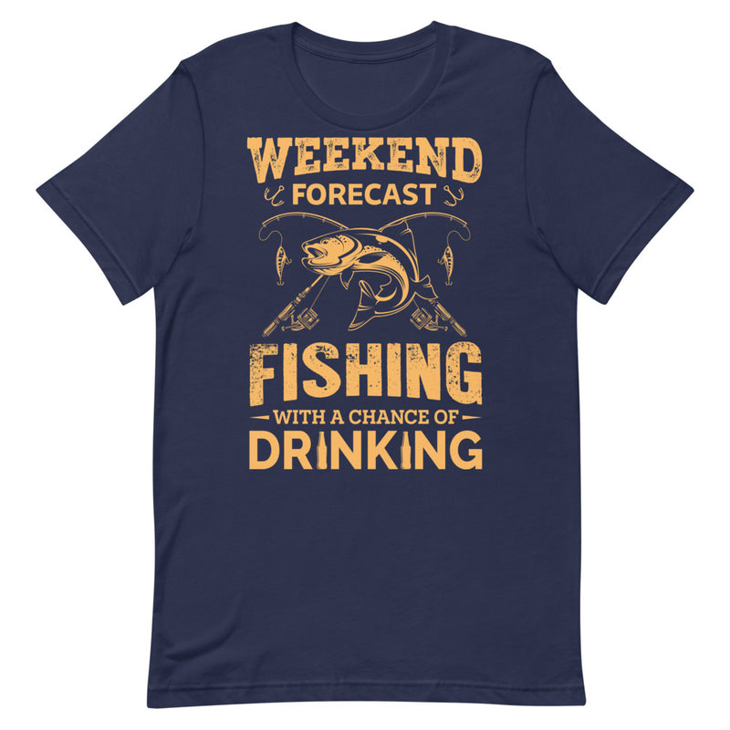 Weekend Forecast Fishing with a Change of Drinking Funny Fishing Shirt